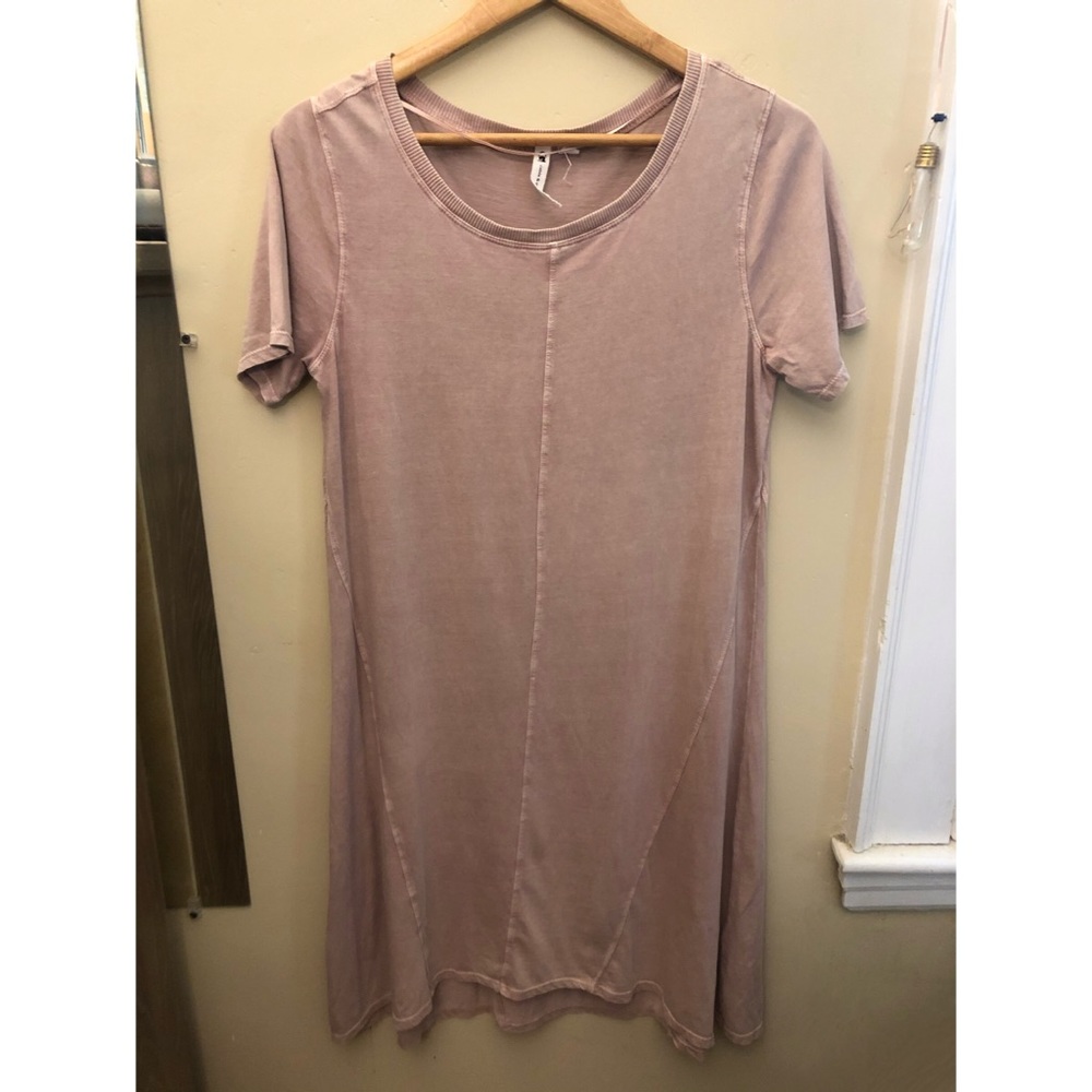 Casual Mauve/Blush Pink T-Shirt Dress